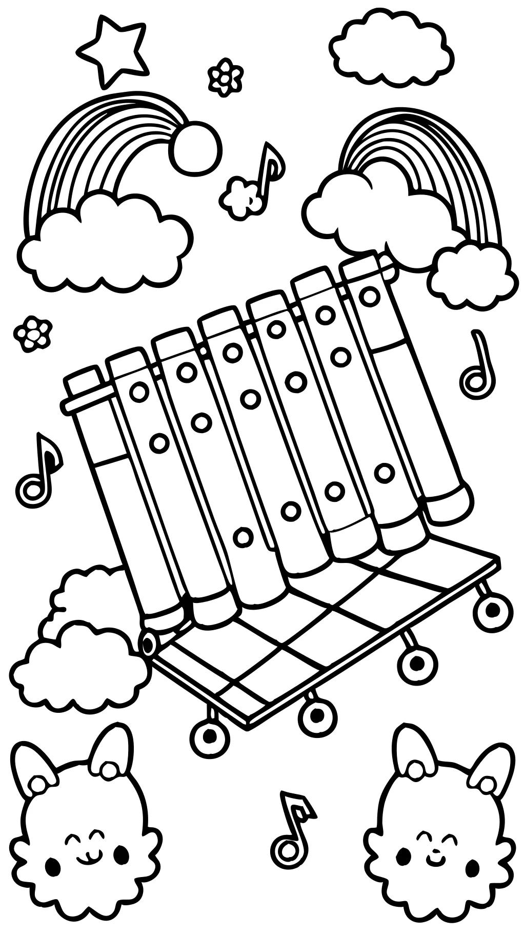 coloring page xylophone